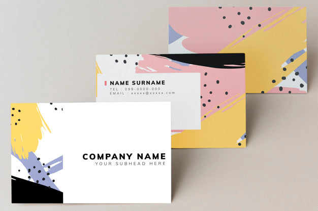 Free Colorful Business Card Mockup Design Psd