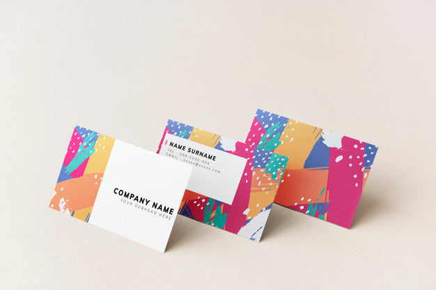 Free Colorful Business Cards Mockup Design Psd
