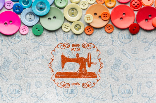 Free Colorful Buttons With Mock-Up Psd