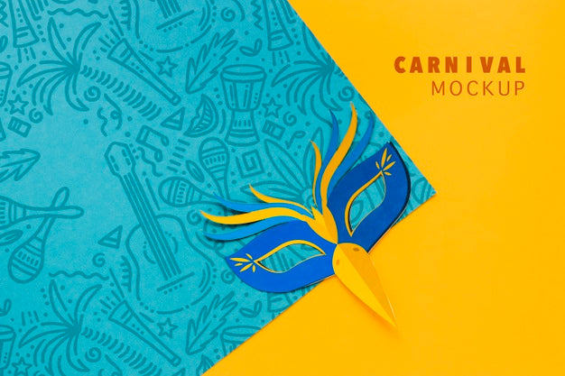 Free Colorful Carnival Mask Mock-Up Psd