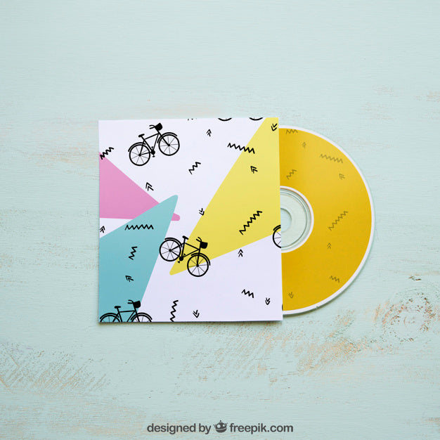Free Colorful Cd Mockup Psd