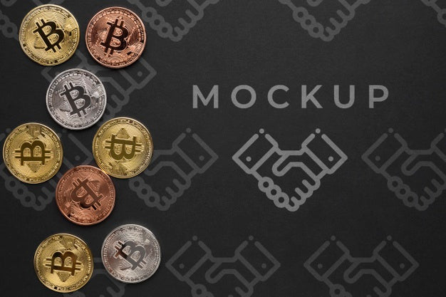 Free Colorful Cryptocurrency With Mock-Up Psd