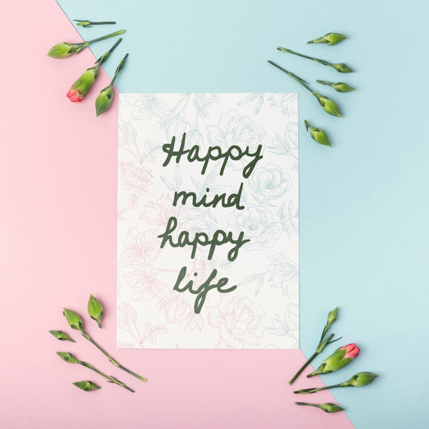 Free Colorful Flowers Concept Mock-Up Psd