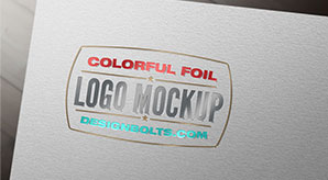 Free Colorful Foil Logo Mockup Psd