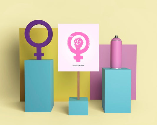 Free Colorful Girl Power Arrangement Psd