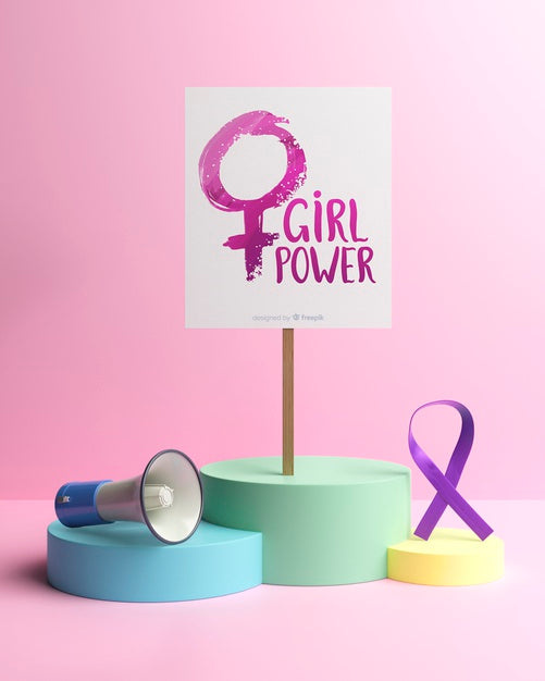 Free Colorful Girl Power Concept Arrangement Psd