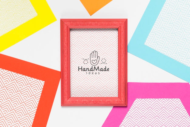 Free Colorful Handmade Frame With Mock-Up Psd