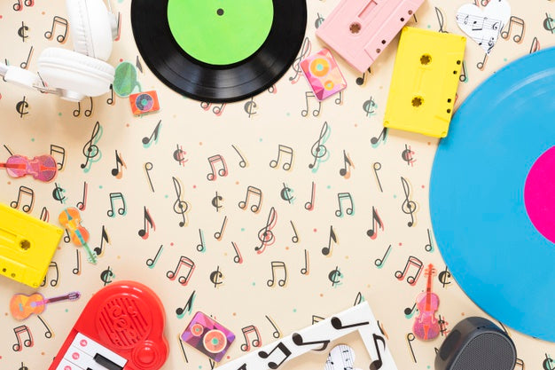 Free Colorful Music Concept On Plain Background Psd