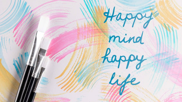 Free Colorful Paint Concept Mock-Up Psd