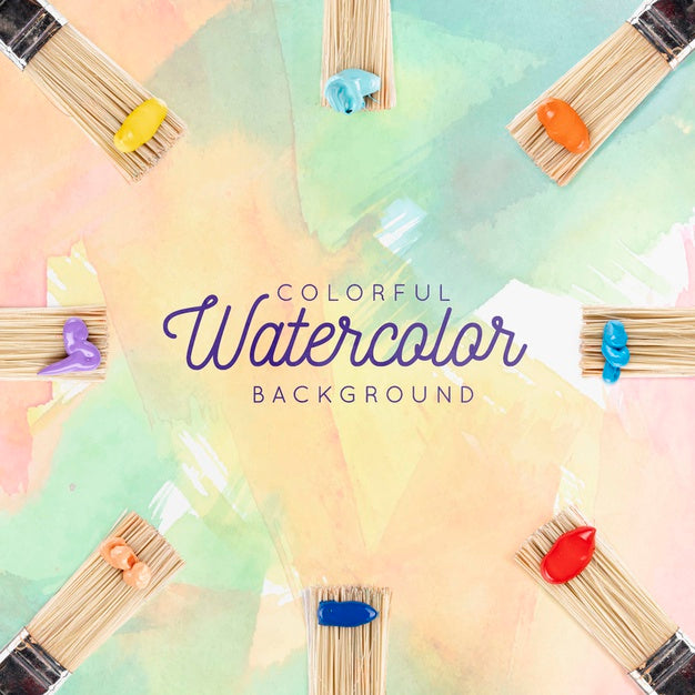 Free Colorful Paint Concept Mock-Up Psd