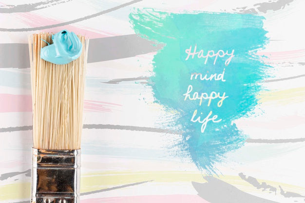 Free Colorful Paint Concept Mock-Up Psd