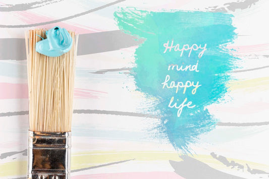 Free Colorful Paint Concept Mock-Up Psd