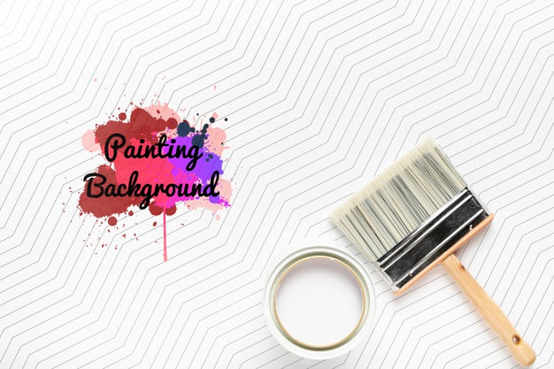 Free Colorful Painting Concept Mock-Up Psd