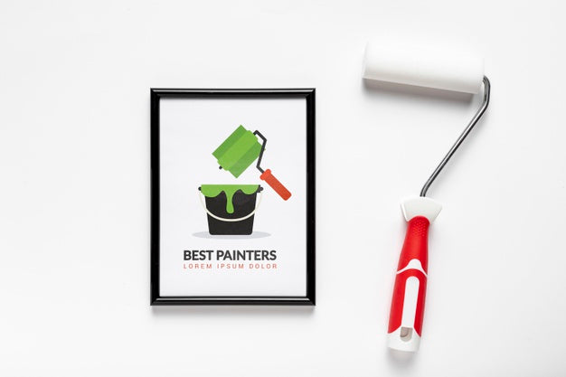 Free Colorful Painting Concept Mock-Up Psd