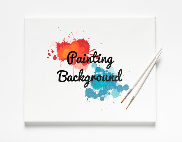 Free Colorful Painting Concept Mock-Up Psd