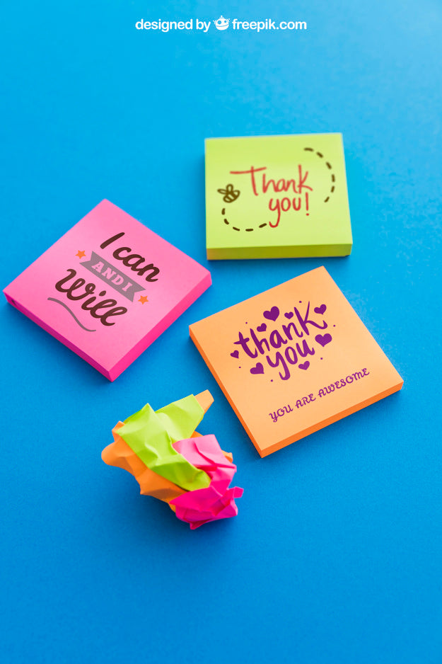 Free Colorful Sticky Note Mockup Psd