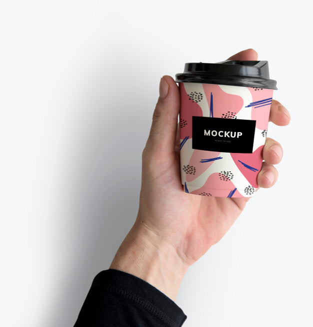 Free Colorful Takeaway Coffee Cup Mockup Design Psd