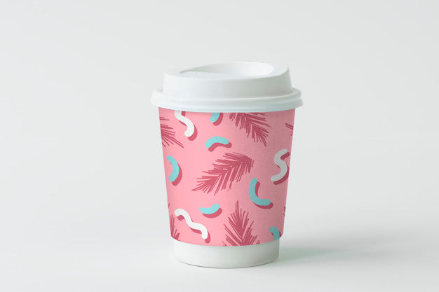 Free Colorful Takeaway Coffee Cup Mockup Design Psd