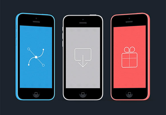 Free Colourful Iphone 5C Mockups