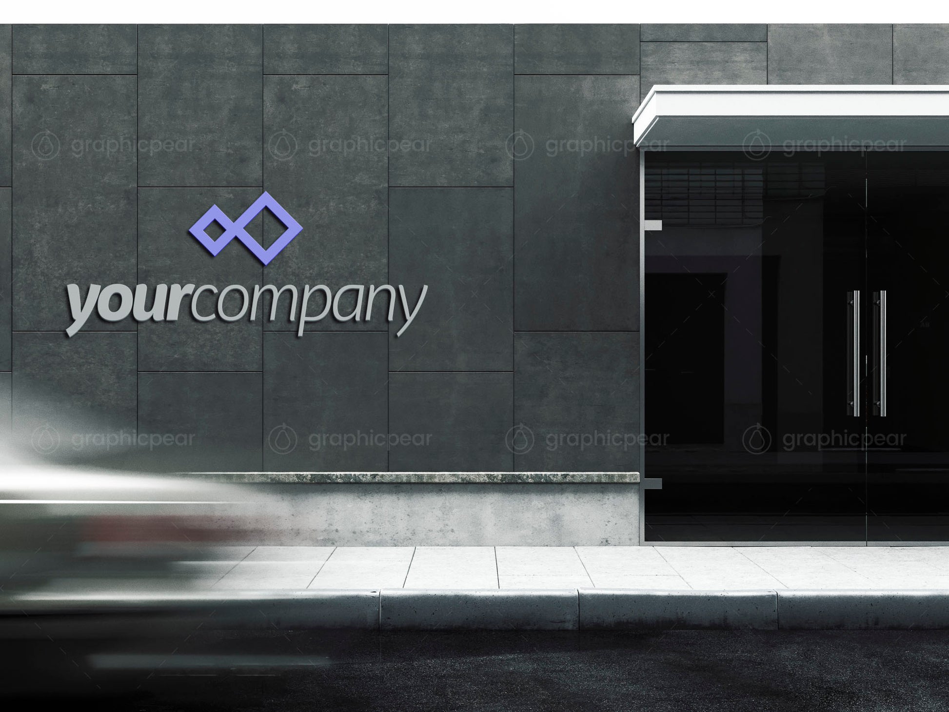 Free Company Building Sign Mockup