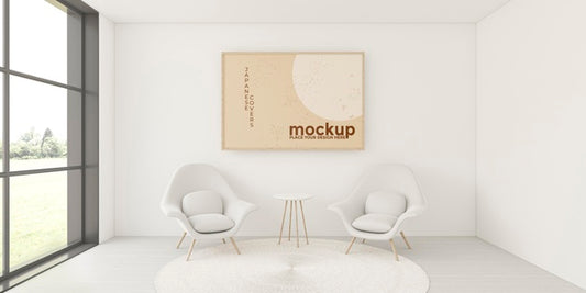 Free Composition For Home Interior With Frame Mock-Up Psd