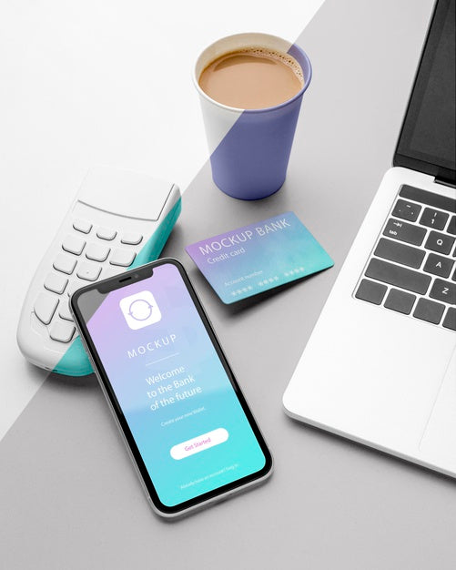 Free Composition With Smartphone Payment App Mock-Up Psd