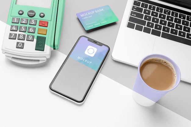 Free Composition With Smartphone Payment App Mock-Up Psd