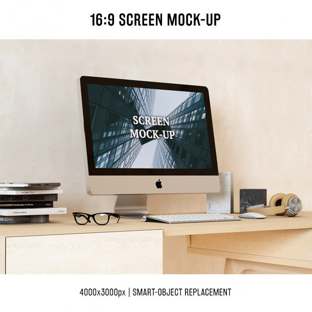 Free Computer Mock Up Design Psd