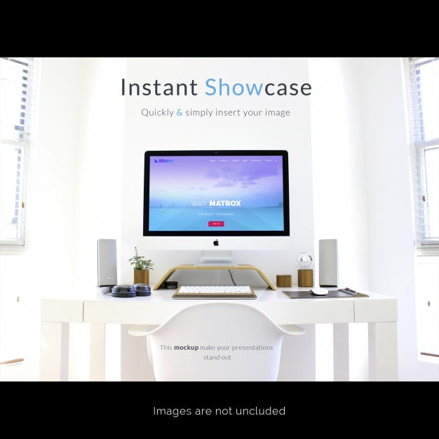 Free Computer On White Desktop Mock Up Psd