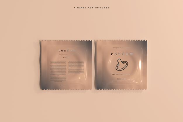 Free Condom Packaging Mockup Psd