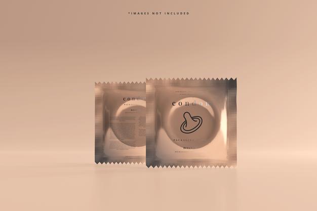 Free Condom Packaging Mockup Psd