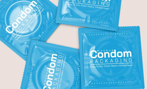 Free Condom Packaging Mockup Psd