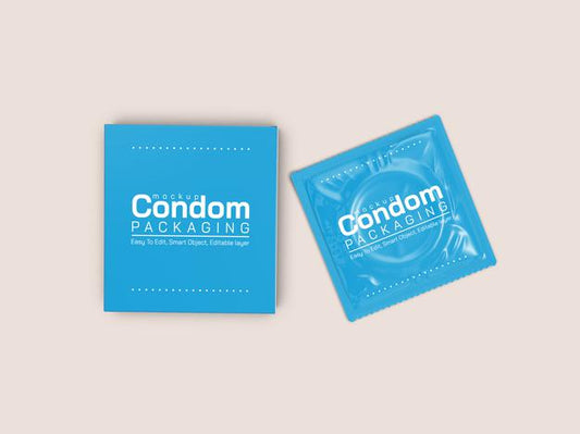 Free Condom Packaging Mockup Psd