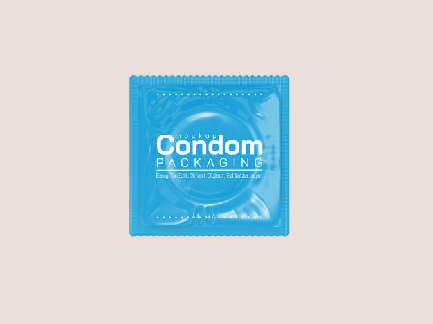 Free Condom Packaging Mockup Psd