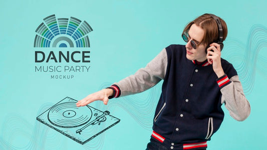 Free Cool Teen With Music Party Mock-Up Psd