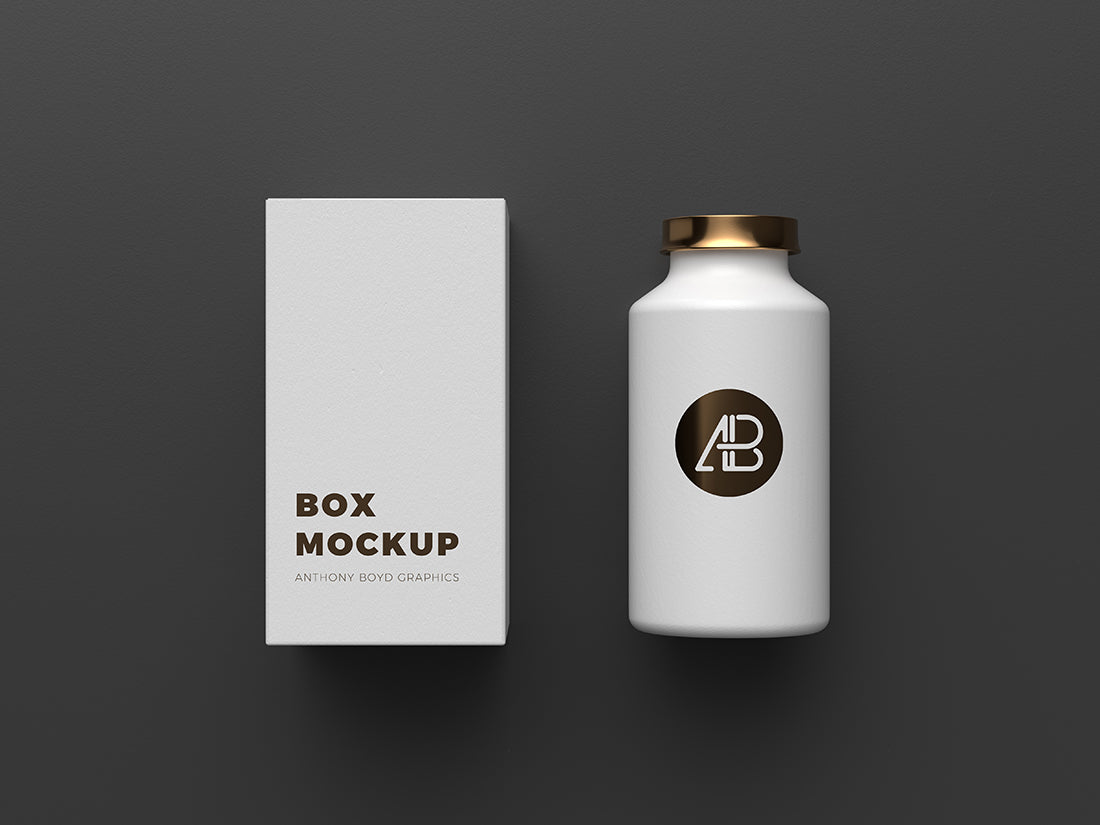 Free Copper Foil Bottle Packaging Mockup