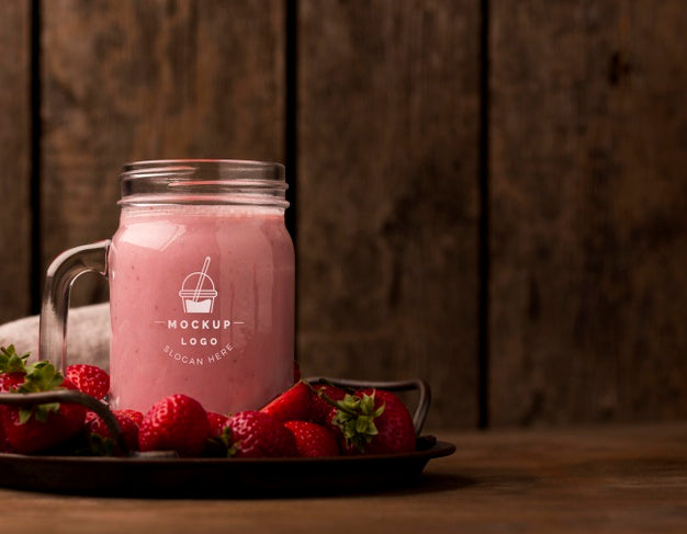 Free Copy Space Delicious Healthy Smoothie In A Jar Psd