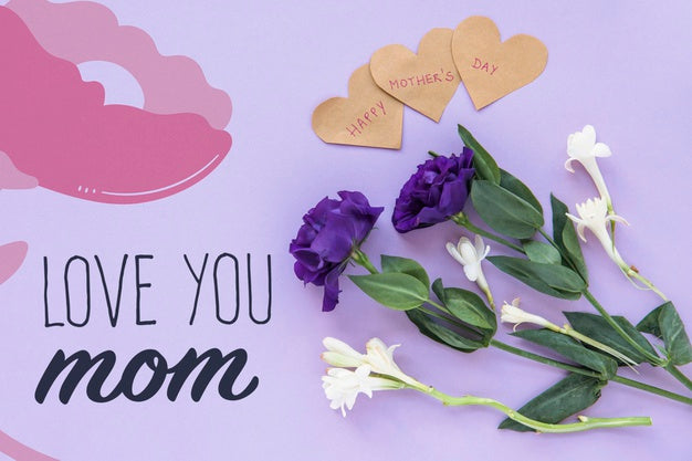 Free Copyspace Mockup With Flat Lay Mothers Day Composition Psd