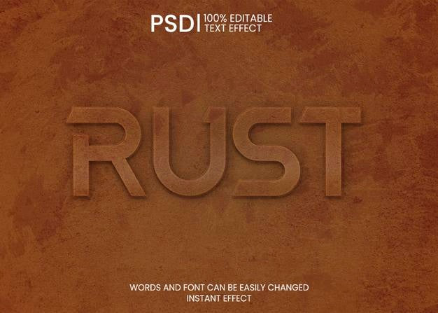Free Corten Steel Text Effect Psd