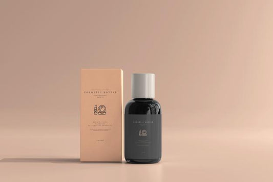 Free Cosmetic Bottle With Box Mockup Psd