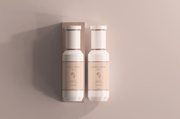 Free Cosmetic Bottles Mockup Psd