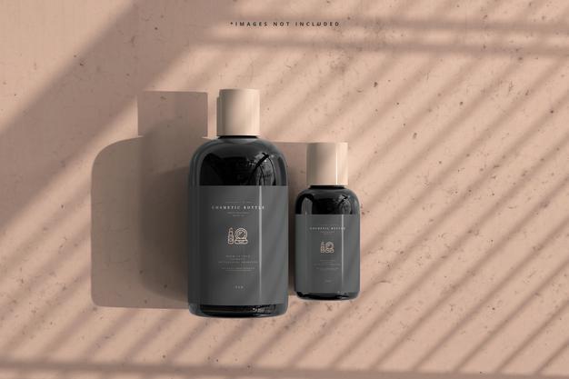 Free Cosmetic Bottles Mockup Psd