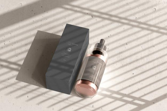 Free Cosmetic Cream Bottle With Box Mockup Psd