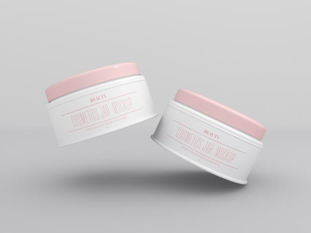 Free Cosmetic Cream Jars Mockup Psd