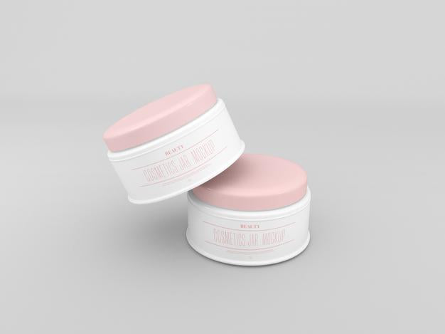 Free Cosmetic Cream Jars Mockup Psd