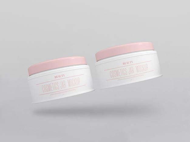 Free Cosmetic Cream Jars Mockup Psd