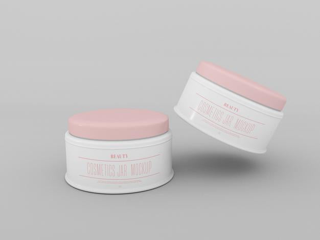 Free Cosmetic Cream Jars Mockup Psd