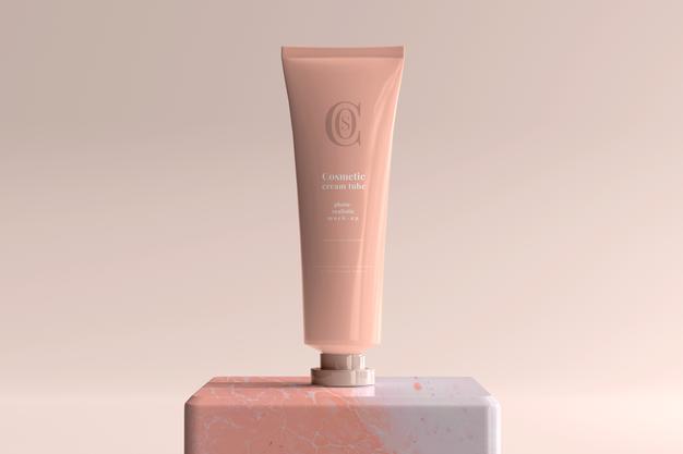 Free Cosmetic Cream Tube Mockup Psd