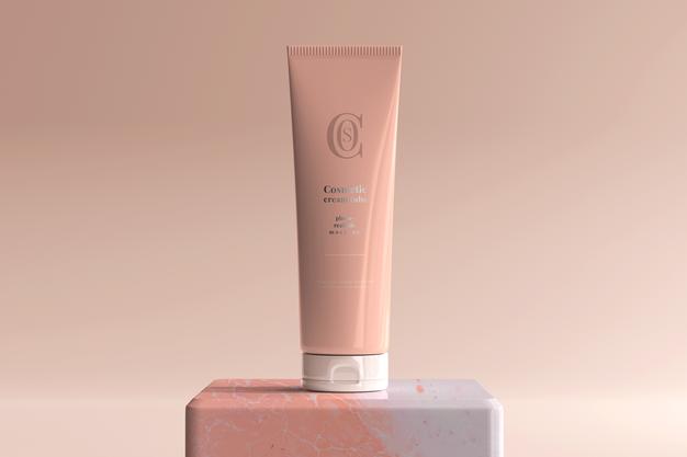 Free Cosmetic Cream Tube Mockup Psd