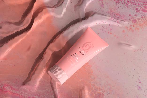 Free Cosmetic Cream Tube Mockup Psd